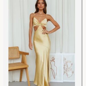 Hello Molly Smile For The Camera Midi Lemon Dress - Small